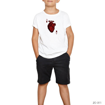 As Kalp Beyaz Çocuk Tişört