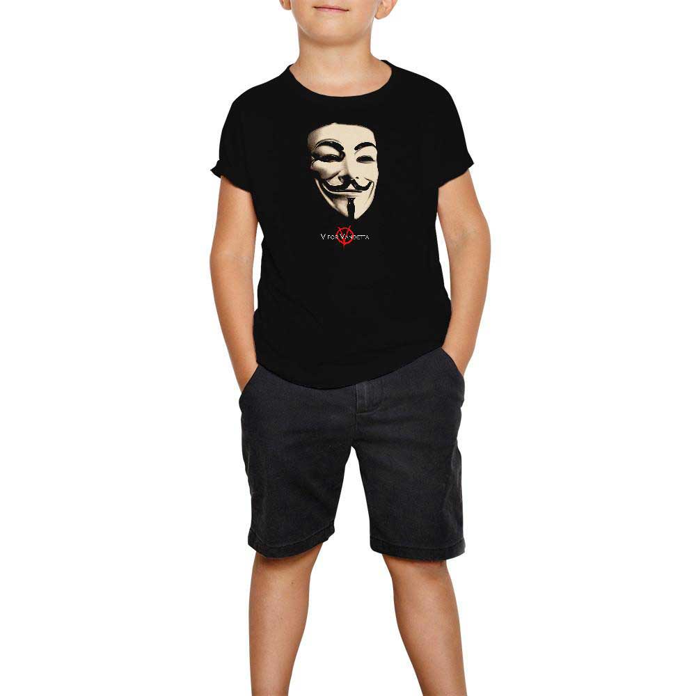 V For Vendetta Maske Siyah Çocuk Tişört