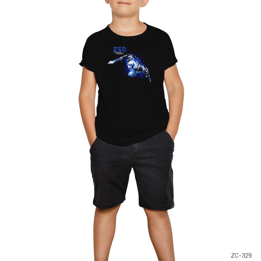League of Legends Zed Blue Siyah Çocuk Tişört