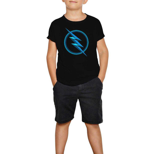 Flash Logo Blue Siyah Çocuk Tişört