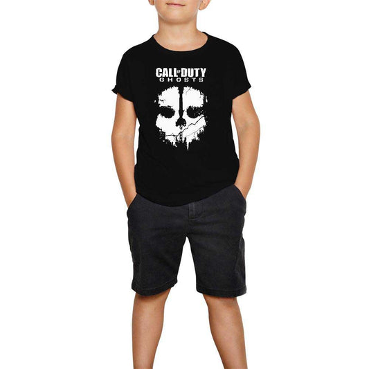 Call of Duty Ghost Stencil Siyah Çocuk Tişört
