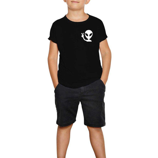 Alien Funny Siyah Çocuk Tişört