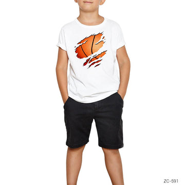 Basketball Claw 3D Beyaz Çocuk Tişört
