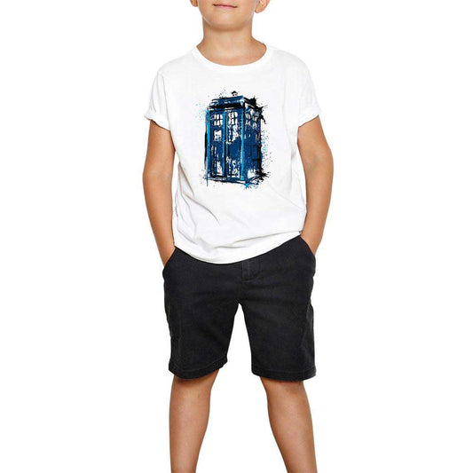 Doctor Who Tardis Splash Beyaz Çocuk Tişört