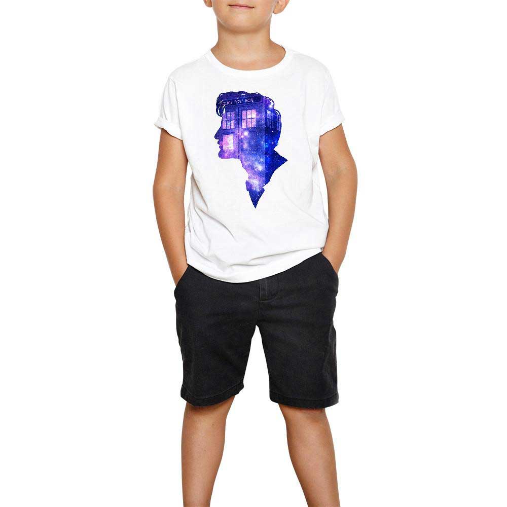 Doctor Who Police Box in Silhouette Beyaz Çocuk Tişört