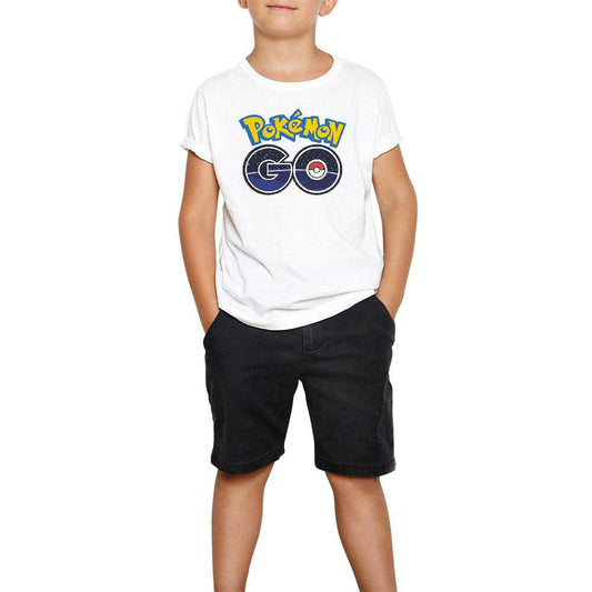 Pokemon Go Beyaz Çocuk Tişört