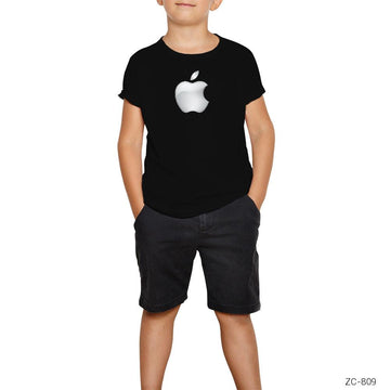 Apple Logo 3d Siyah Çocuk Tişört