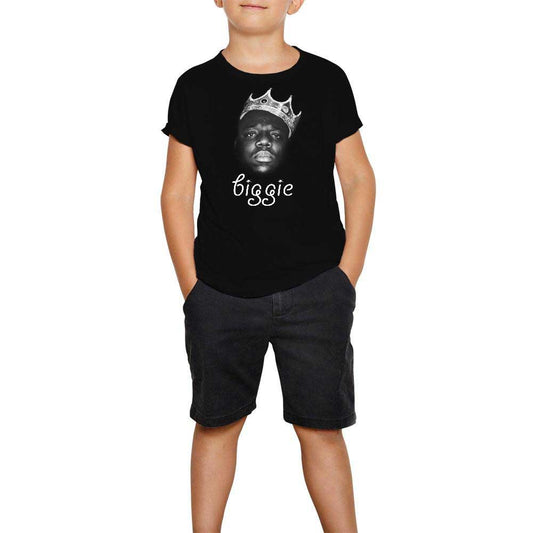 The Notorious Biggie with Text Siyah Çocuk Tişört