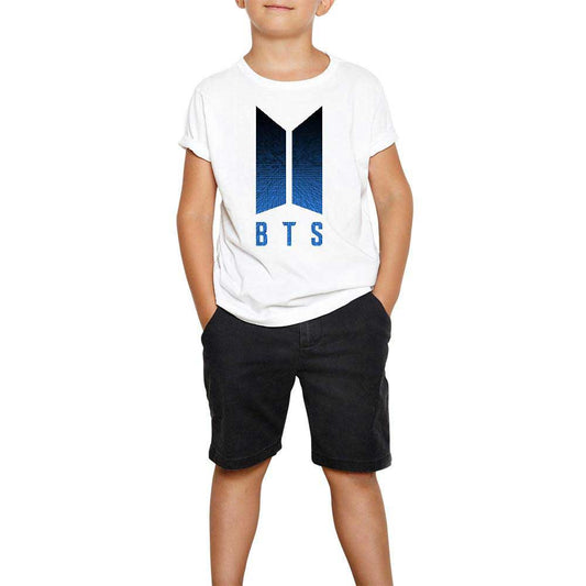 BTS Blue Logo Beyaz Çocuk Tişört