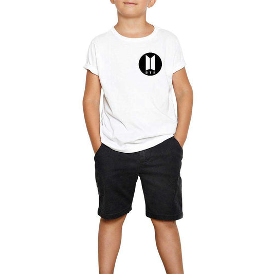 BTS Circle Logo Beyaz Çocuk Tişört