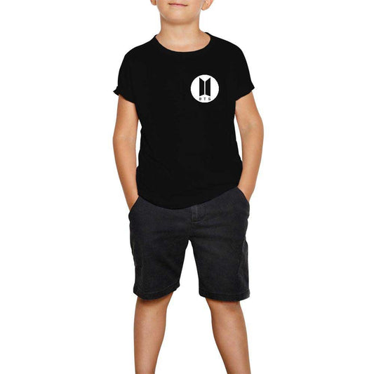 BTS Circle Logo Siyah Çocuk Tişört