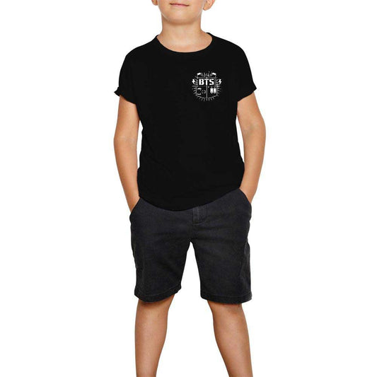 BTS Sheild Mini Logo Siyah Çocuk Tişört