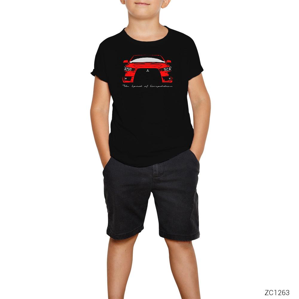 Mitsubishi Evo Red Siyah Çocuk Tişört