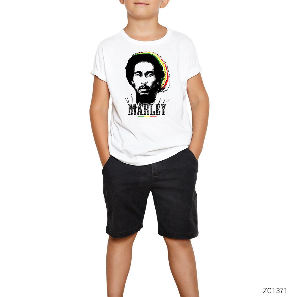 Bob Marley Face Beyaz Çocuk Tişört