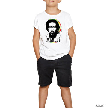 Bob Marley Face Beyaz Çocuk Tişört