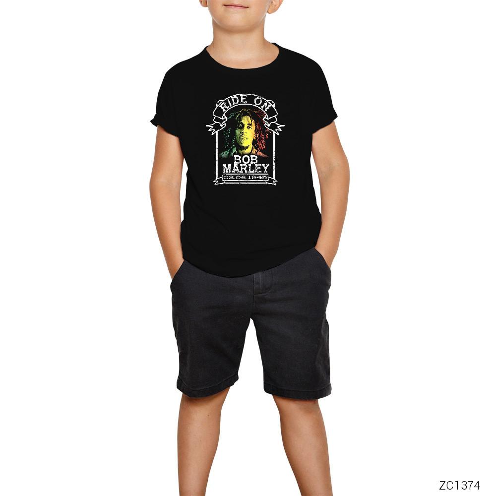 Bob Marley Ride On 1945 Siyah Çocuk Tişört
