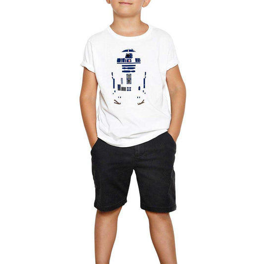 Star Wars R2D2 Siluet Beyaz Çocuk Tişört