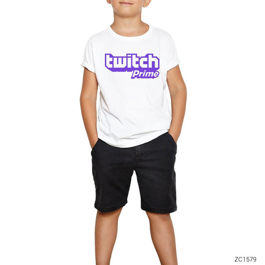 Twitch Prime Beyaz Çocuk Tişört