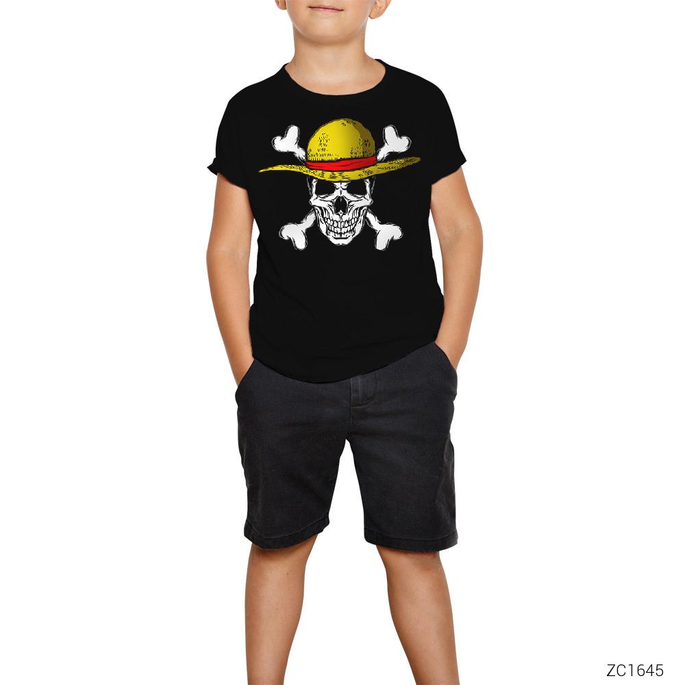 One Piece Pirate Skull Siyah Çocuk Tişört
