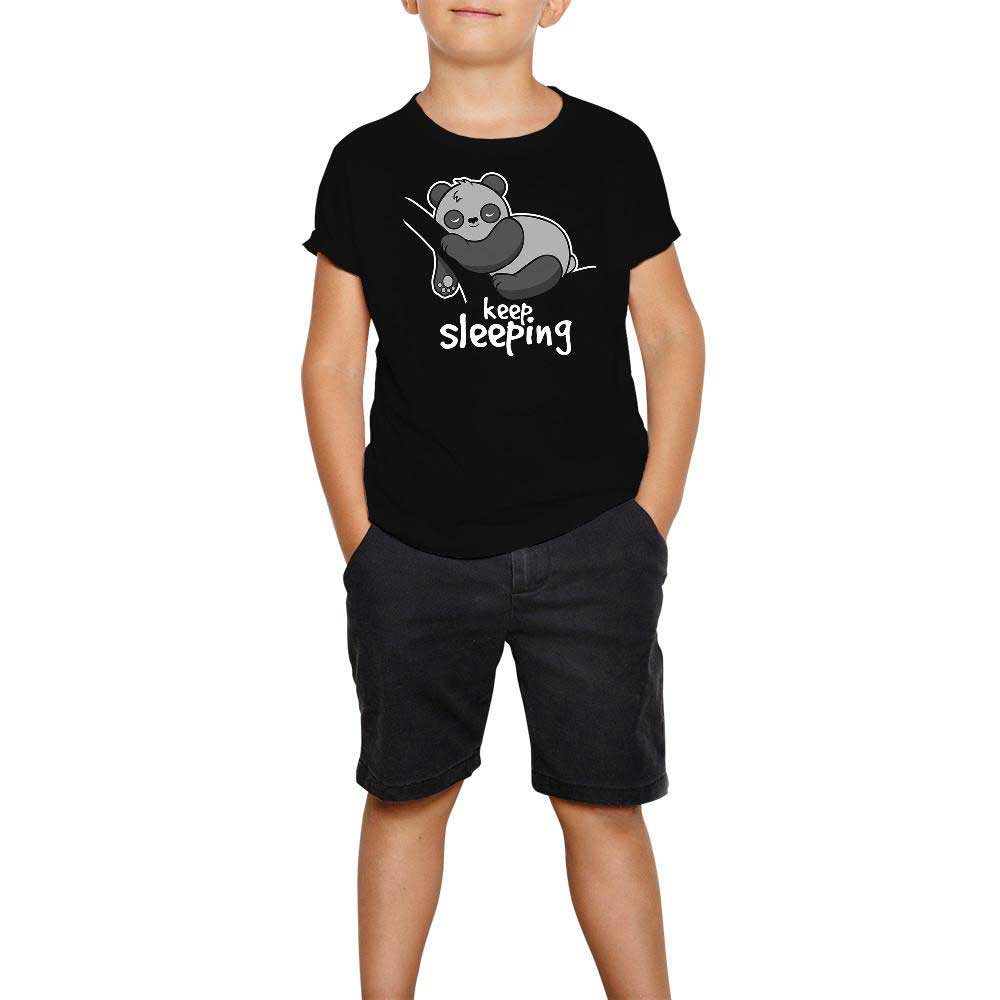 Panda Keep Sleeping Siyah Çocuk Tişört
