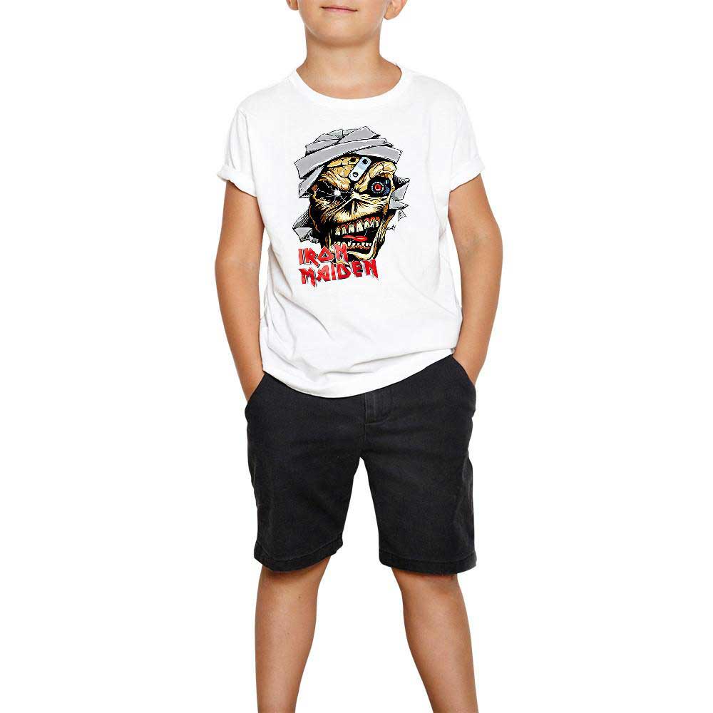 Iron Maiden Skull Cartoon Beyaz Çocuk Tişört