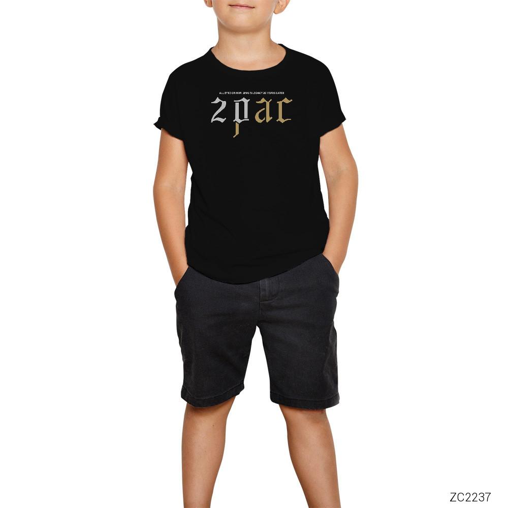 Tupac Shakur Logo 2 Siyah Çocuk Tişört