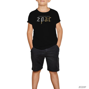 Tupac Shakur Logo 2 Siyah Çocuk Tişört