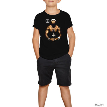 50 Cent With Tattoos Siyah Çocuk Tişört