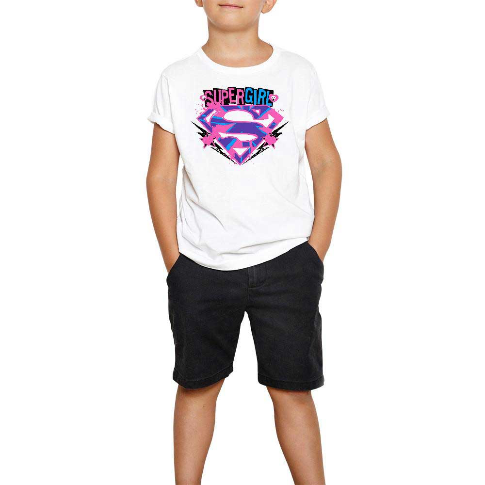 Super Girl Splash Logo Beyaz Çocuk Tişört