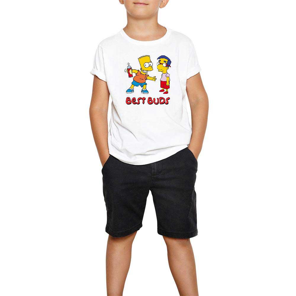 Bart And Milhouse Best Buds Beyaz Çocuk Tişört
