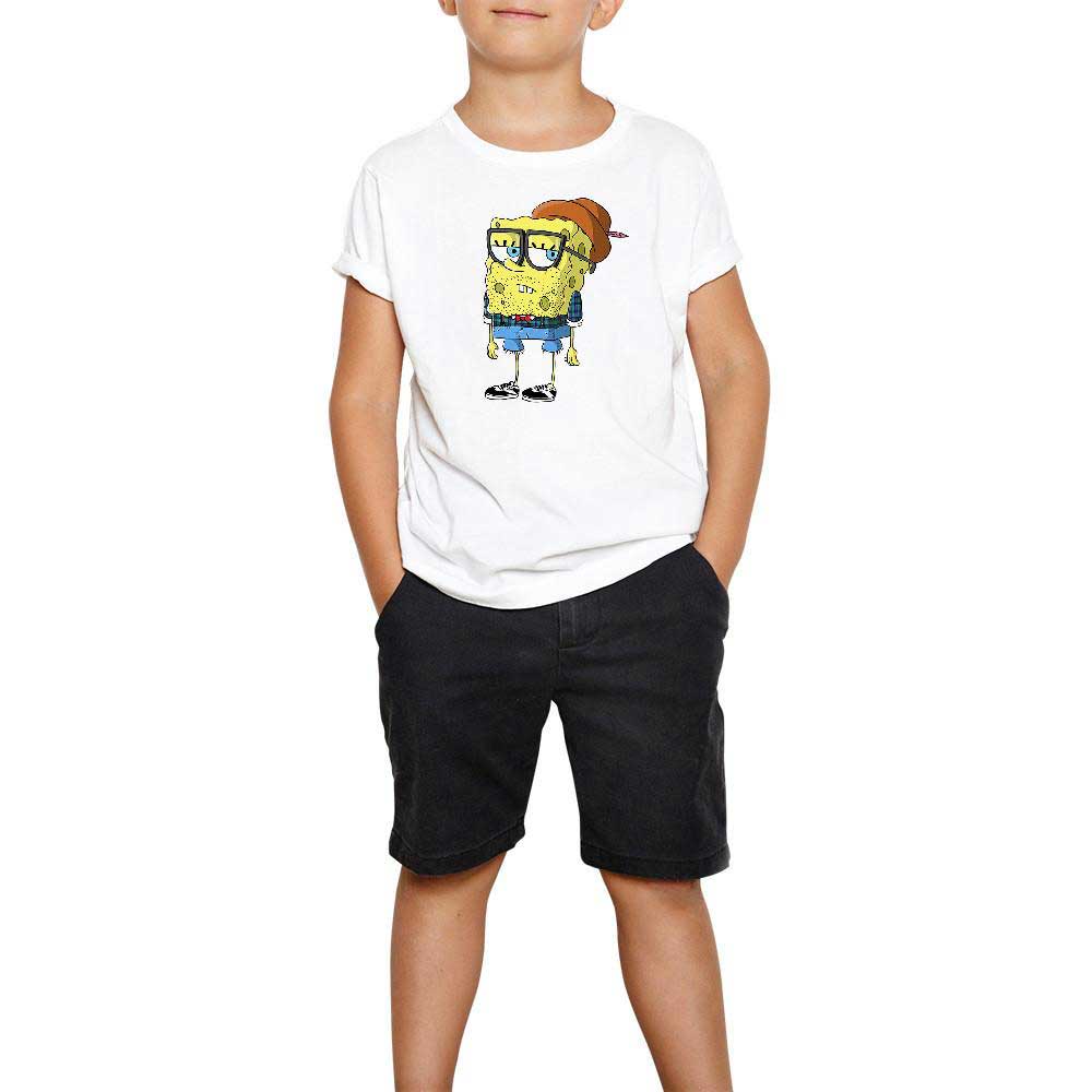 Spongebob Hipster Beyaz Çocuk Tişört