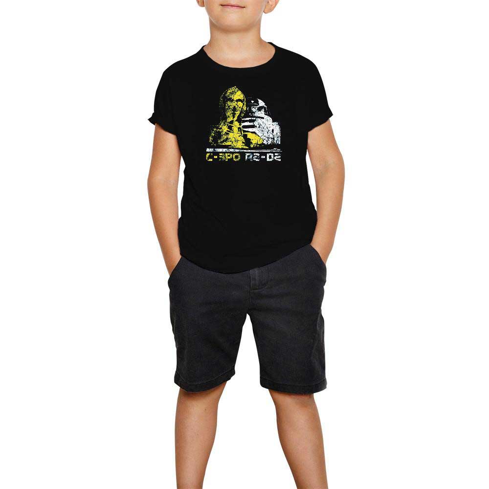 Star Wars C 30 and R2 D2 Siyah Çocuk Tişört