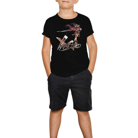 League of Legends Vahşi Batılı Yasuo Siyah Çocuk Tişört
