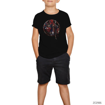 Deadpool Distorted Siyah Çocuk Tişört