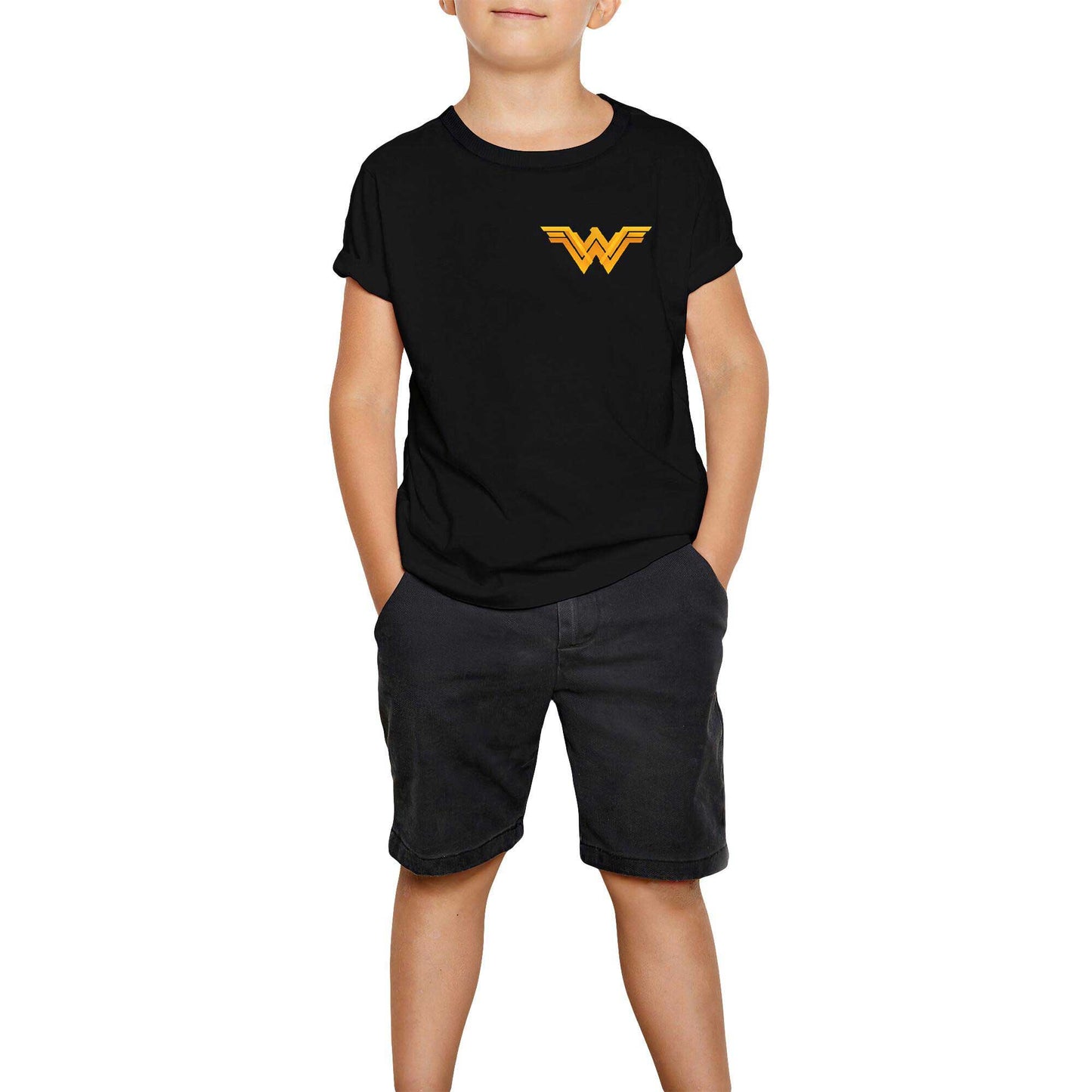 Wonder Woman Releated Siyah Çocuk Tişört