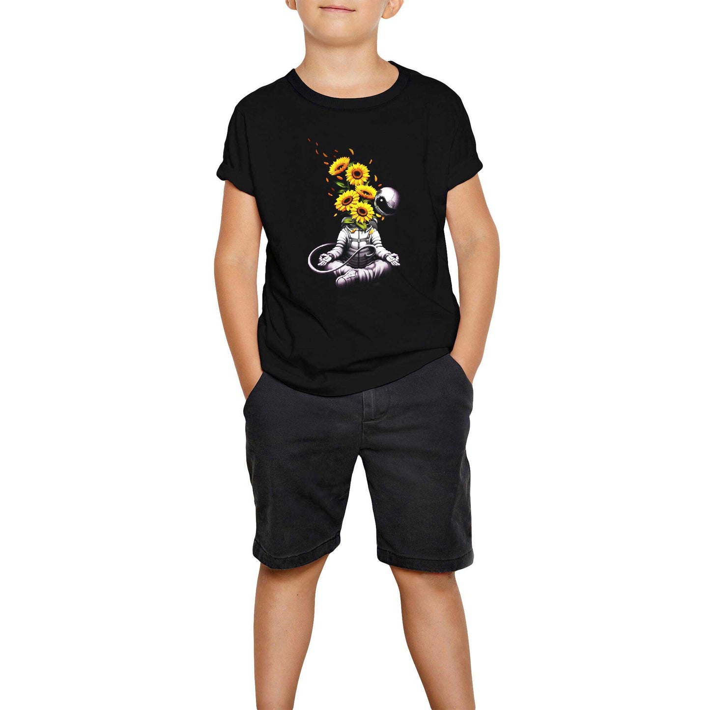 Astranot Meditasyon Siyah Çocuk Tişört