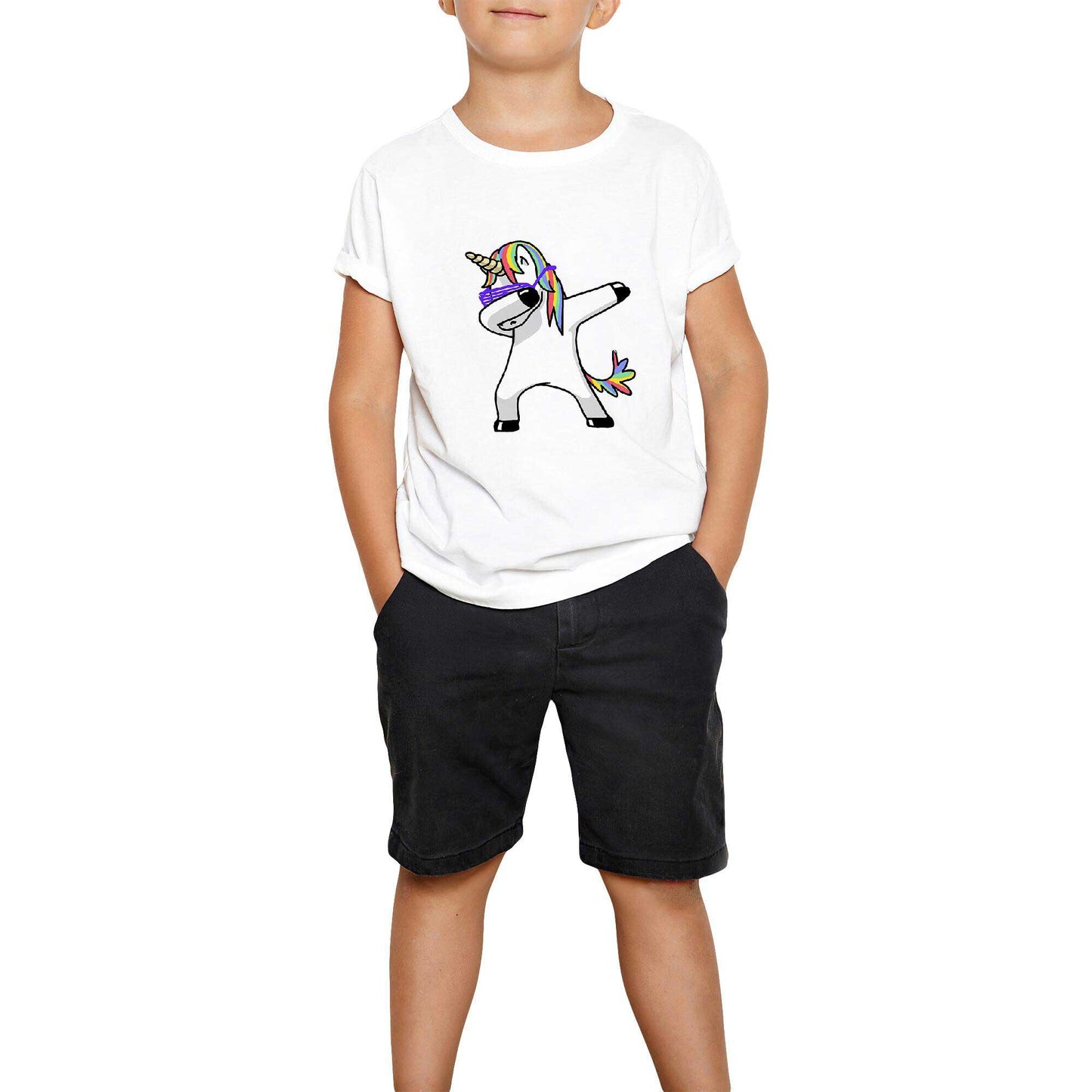 Unicorn Dabbing Beyaz Çocuk Tişört