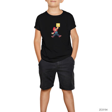 Air Mario Siyah Çocuk Tişört