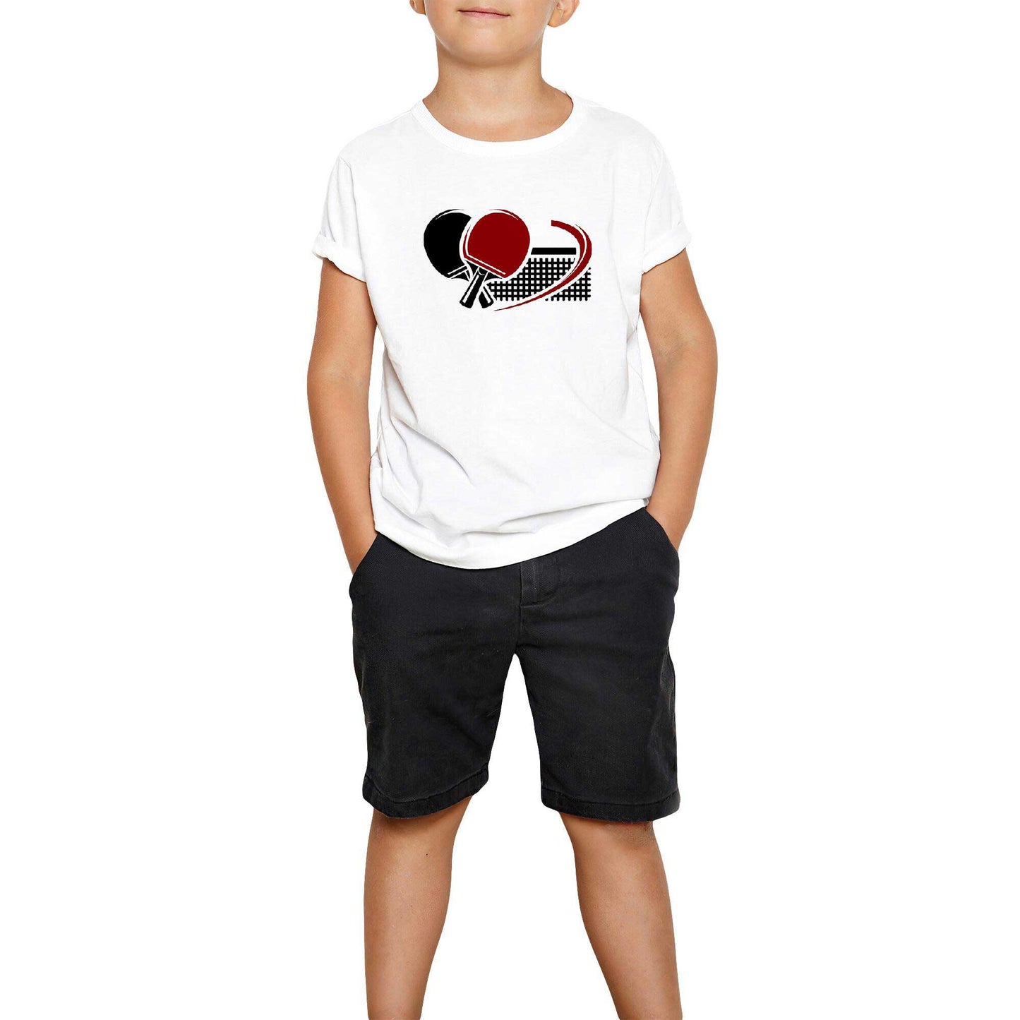 Masa Tenisi Beyaz Çocuk Tişört