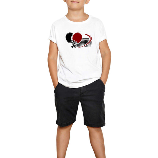 Masa Tenisi Beyaz Çocuk Tişört