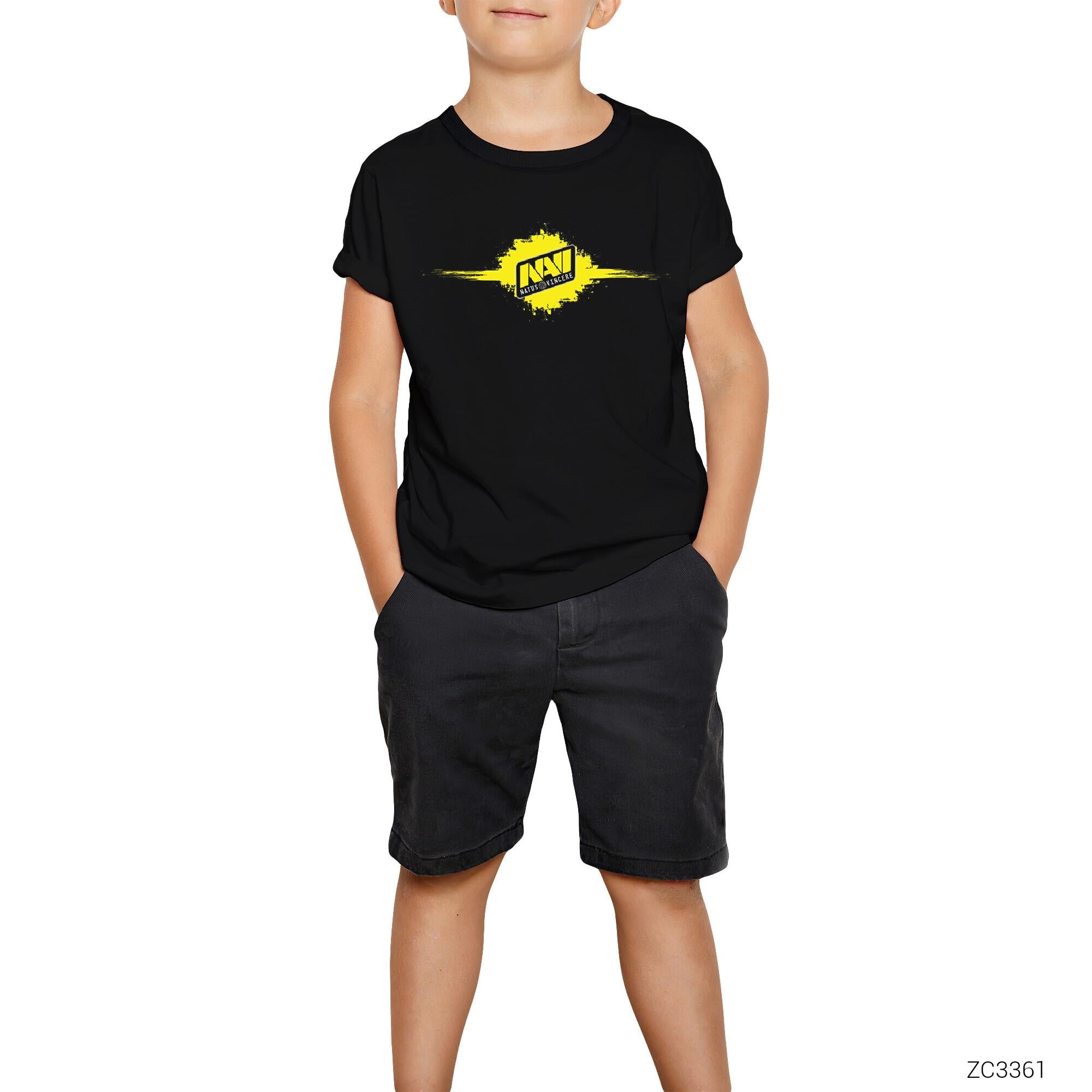Natus Vincere Horizontal Splash Siyah Çocuk Tişört