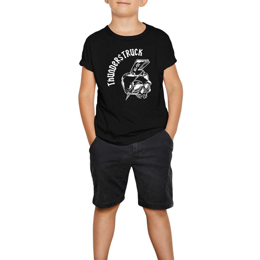 AC DC Thunderstuck Skull Siyah Çocuk Tişört