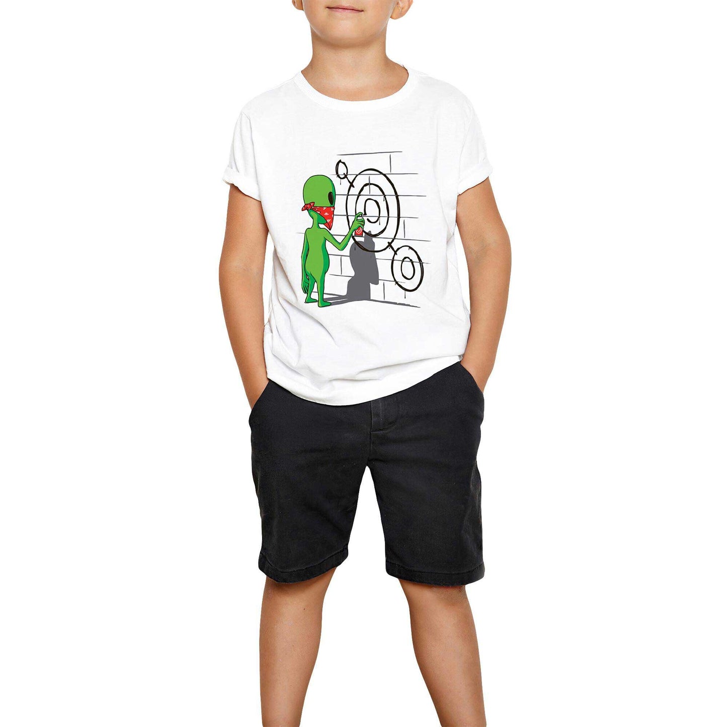 Alien Graffiti Beyaz Çocuk Tişört