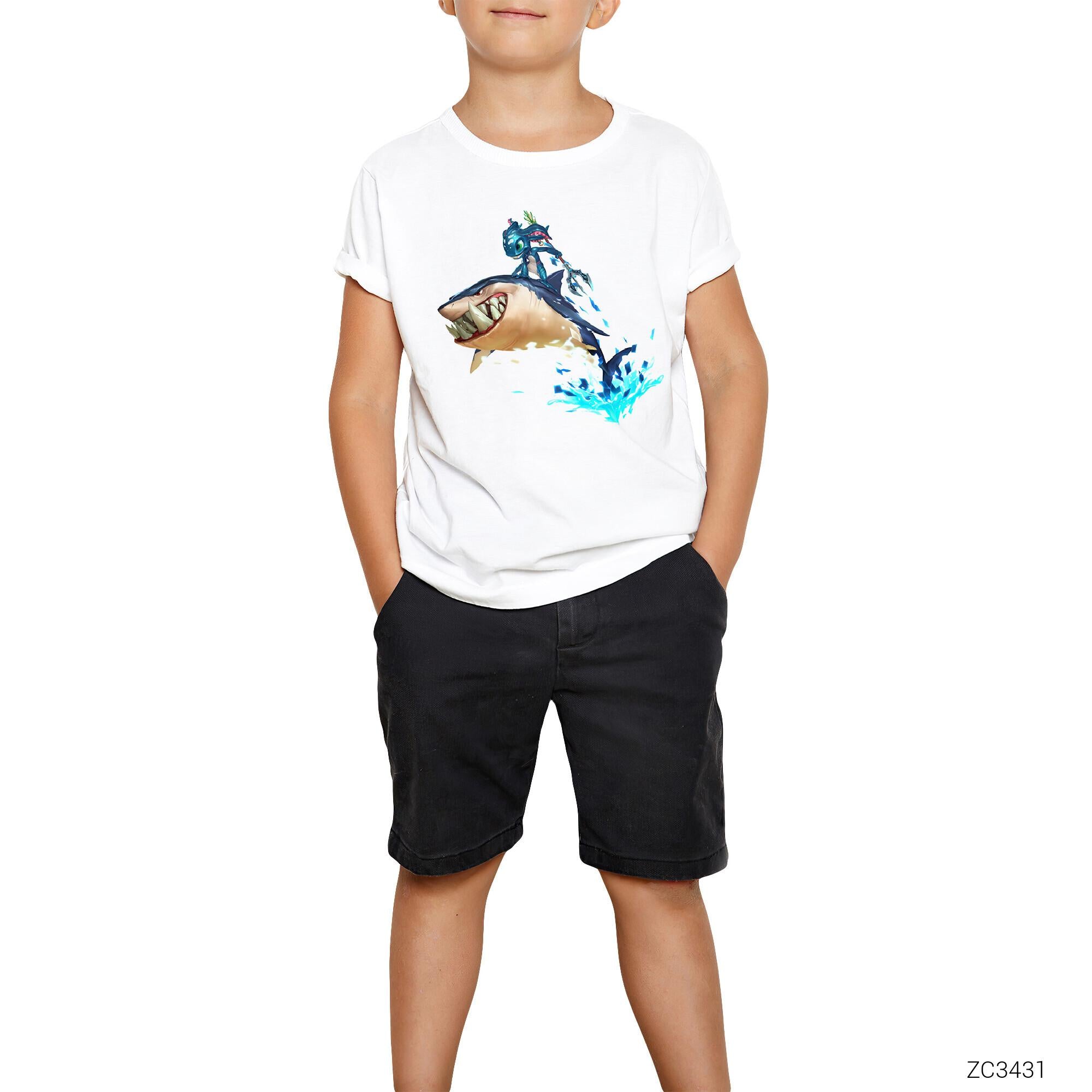 Fizz Shark Beyaz Çocuk Tişört