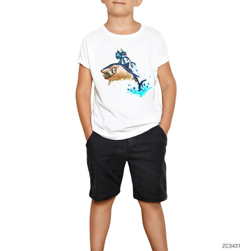 Fizz Shark Beyaz Çocuk Tişört