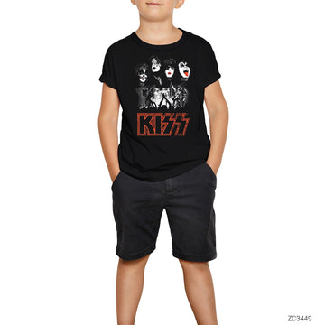 Kiss Rock the House Siyah Çocuk Tişört
