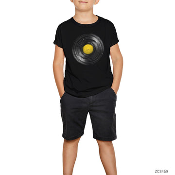 Vinyl Galaxy Siyah Çocuk Tişört