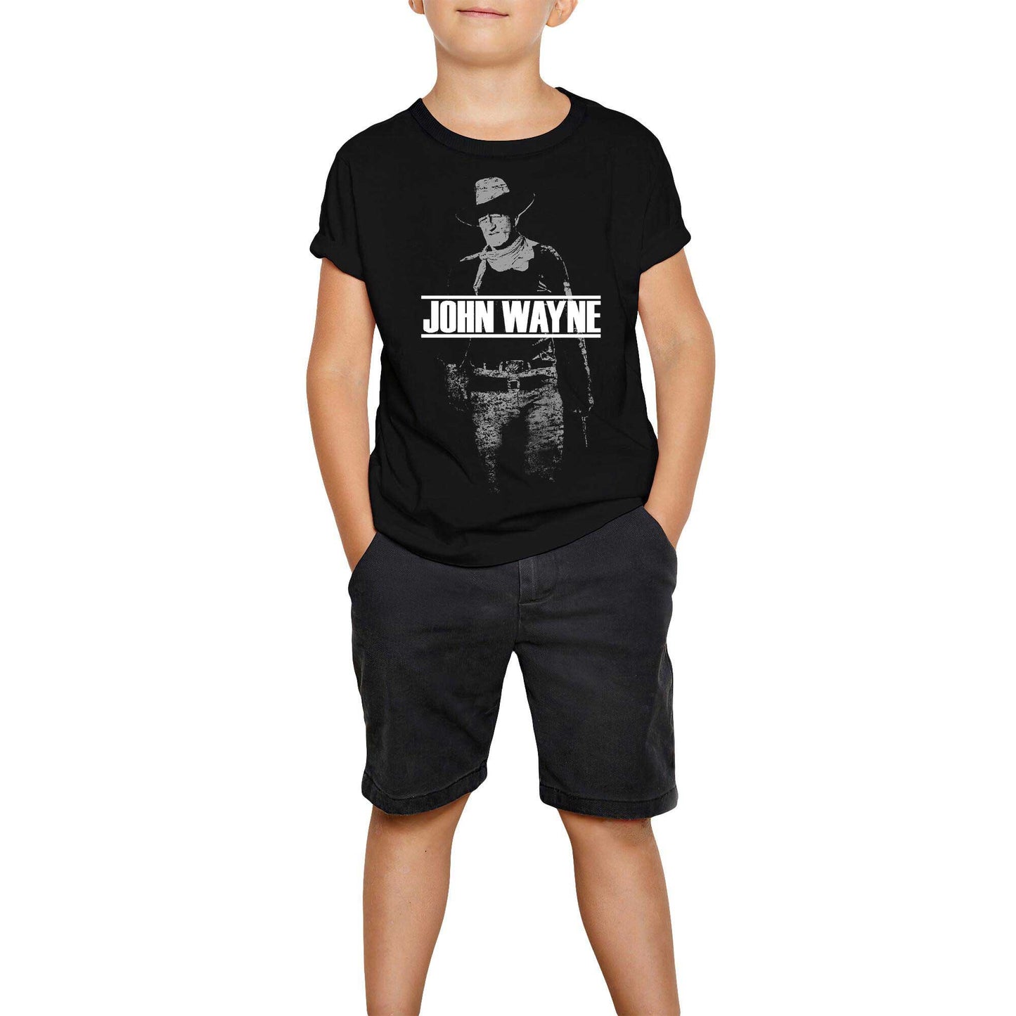John Wayne Siyah Çocuk Tişört