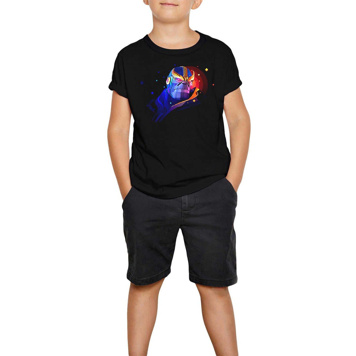 Geometric Thanos Siyah Çocuk Tişört