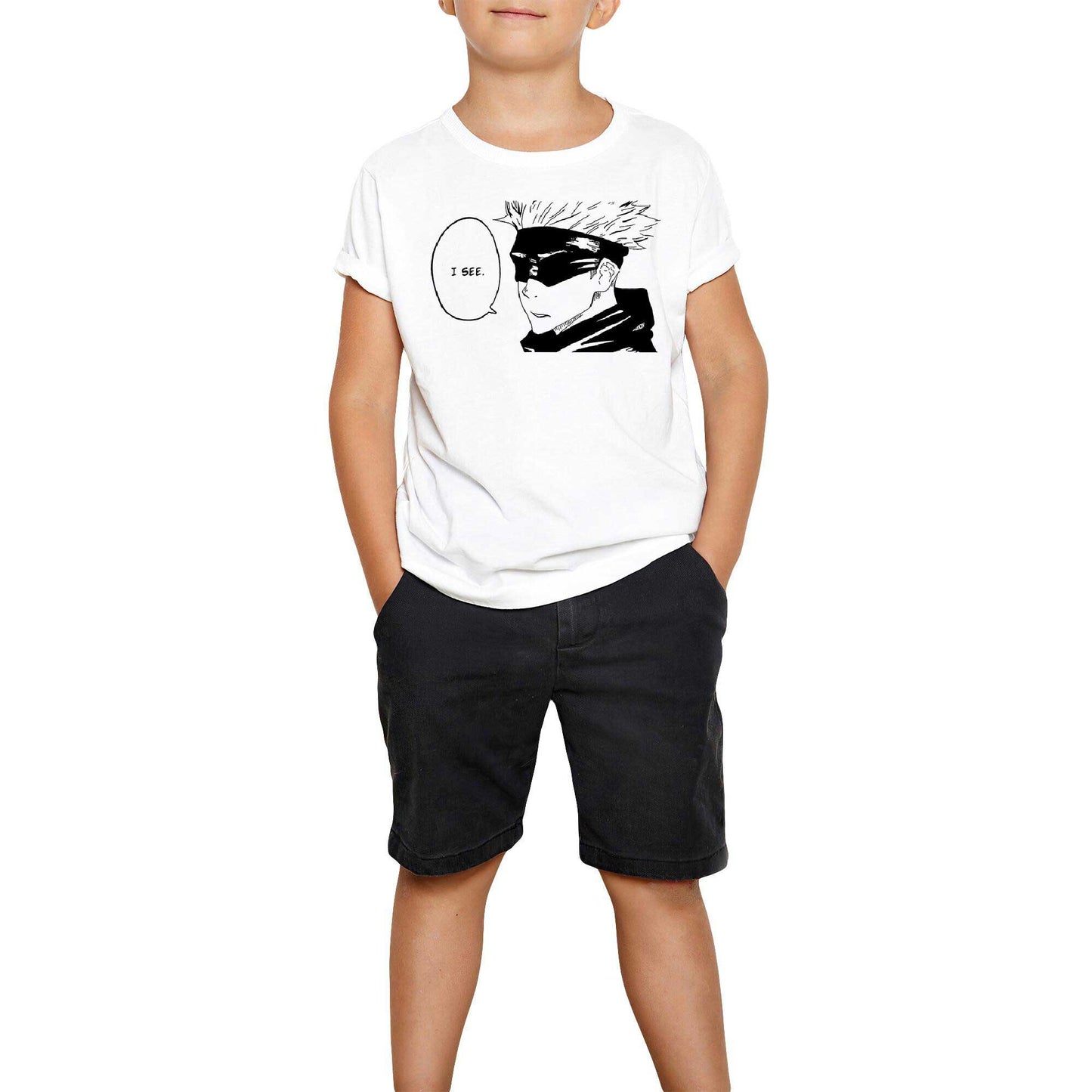 Gojou Satoru I See Beyaz Çocuk Tişört